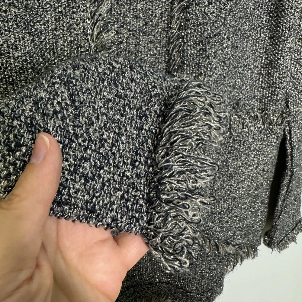 Zara knit fringe metallic cardigan size medium - Picture 5 of 8